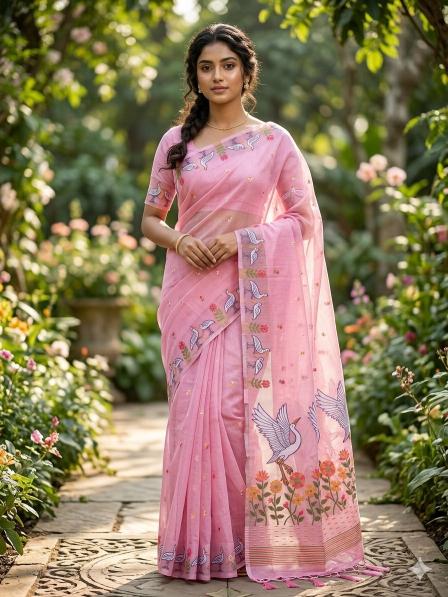 Vastrangan soft linen surat saree wholesale price list